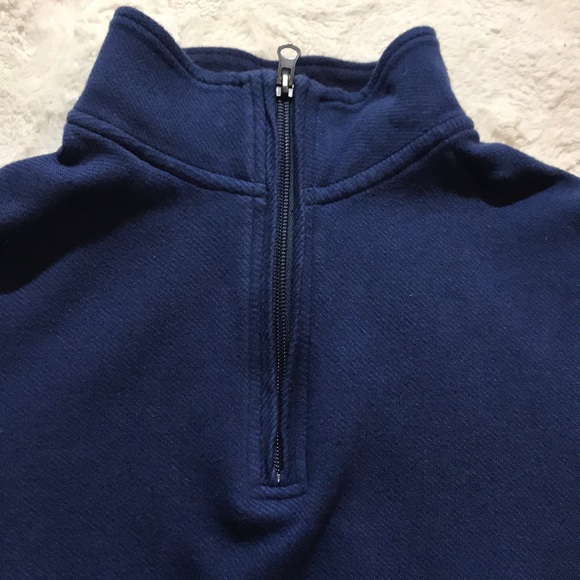 Men's CHAPS Navy Quarter Zip Pullover - Picture 2 of 7